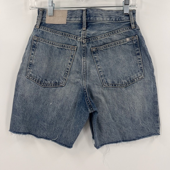Everlane The Rigid Way High Jean Shorts Womens Size 25 Button Fly Distressed - Picture 9 of 12